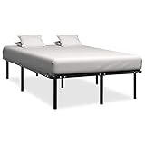 vidaXL Estructura de Cama Dormitorio Casa Robusta Duradera Mobiliario Cómodo Moderna Individual para Jóvenes de Metal Negro 120x200 cm