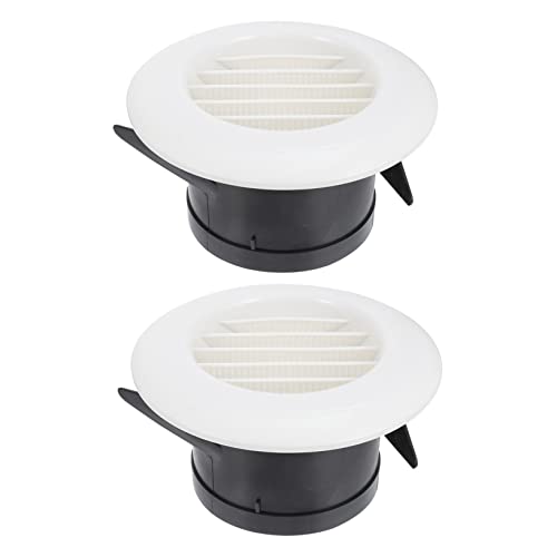 MUCKLILY 2個エアコン用ラウンド通風口カバー 簡単取り付け 室内用 おしゃれなデザインの通気グリル キッチン バスルーム オフィスに