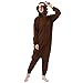 Katara-1744 Pyjama Combinaison animal, Unisex Adult, Vêtements De Nuit, 1744-a-084, Ours Brun Pelucheux, Taille 175-185cm