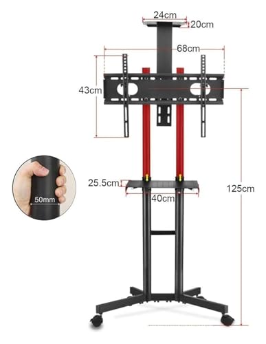 Soporte móvil para TV ajustable para pantallas de 32-70 pulgadas miniatura 2