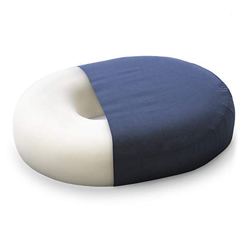 DMI Seat Cushion Donut Pillow and Chair Pillow for Tailbone Pain Relief, Hemorrhoids, Prostate, Pregnancy, Post Natal, Pressure Relief and Surgery, 18 x 15 x 3, Navy #1