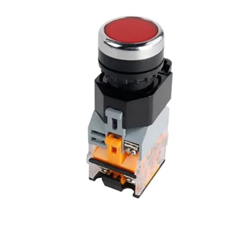 Interrupteur à bouton-poussoir LA38-11D jaune 22mm 6V à contact argent - 3