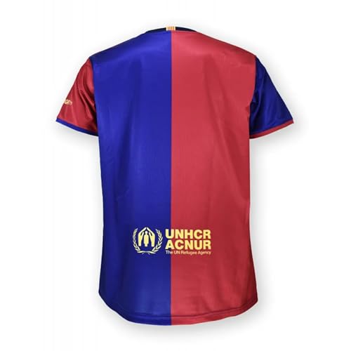 JYC CREATIVE Camiseta de Barcelona Primera Equipación Temporada 24/25 - Equipación Oficial Fútbol Barcelona - Tejido Suave y Cómodo - Adulto - Unisex (FR/ES, Letras, XL, Regular, Regular, Camiseta)