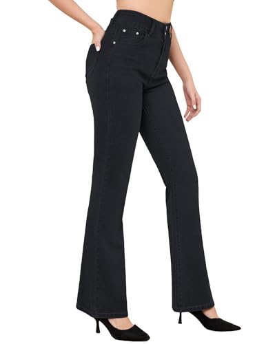 FABRACK Women's Flare Jeans Mid-Rise Stretchy Bootcut Bell Bottom Jeans Curvy Denim Pants4