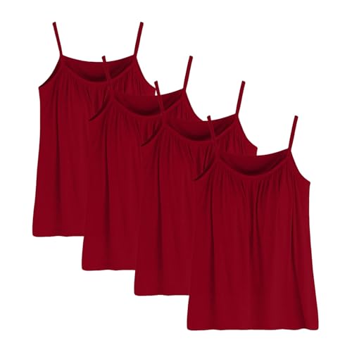 Uwdiohq Plus Size Soft Tank Top with Bra Sleeveless Comfort Yoga Fitness 4Pc (Red, XL) Swing Tops for Women UK Long Yellow Vest Womens Cotton Black Summer Clothes Green Ladies White Women's