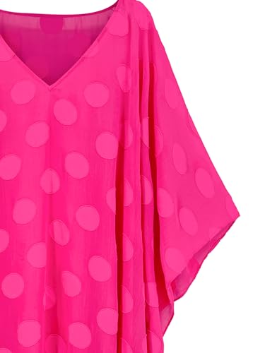 Moss Rose Women's Beach Cover up Swimsuit Kimono Cardigan with Rose Red Floral Print - Image 4