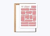 HKDesignGift My Granny Card - Mothers Day Card - Funny Birthday Day Gift - Personalised Fill In The Blanks Keepsake Card - Granny Gift From Son Daughter - Grandchildren
