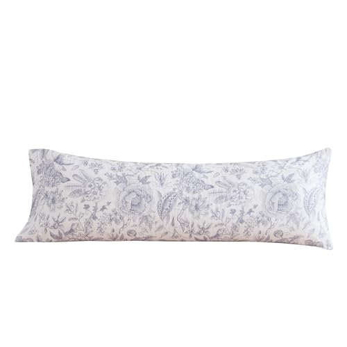 Image of ECOCOTT Pillowcase Boby Size with Vintage Floral Pillow Cases Set, 1 pcs 100% Cotton Pillow Covers & Envelope Closure (Boby, 20 inchx54 inch)