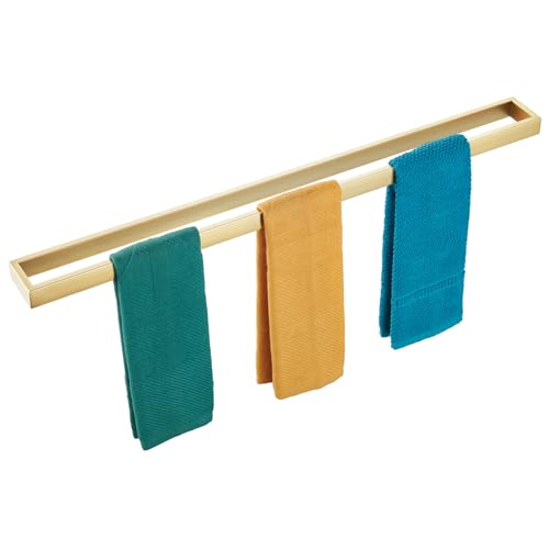 Image of KOKOSIRI Towel Bar Brushed Gold Bath Towel Holder 32 Inch Kitchen Towel Hanger Rack Stainless Steel Bathroom Hardware Wall Mounted, 1 Pack B4008BG-L32