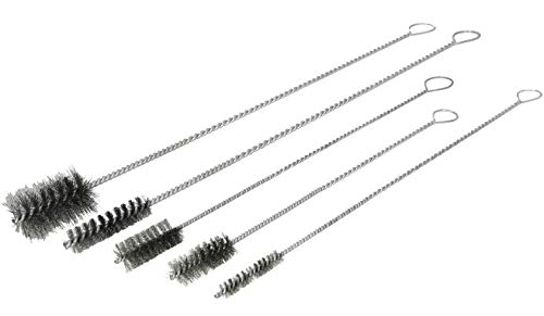 Stielbürsten-Set aus Stahl 5-teilig 400-500 mm Kesselbürste Offenrohrbürste