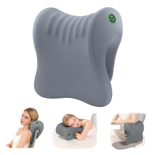 OSZZT Ergonomic Office Chair Headrest Adjustable Neck Support Pillow with Removable Washable Cover Universal Head Rest Attachment for Office Chairs Wheelchairs Desk Chair Napping (Gray)