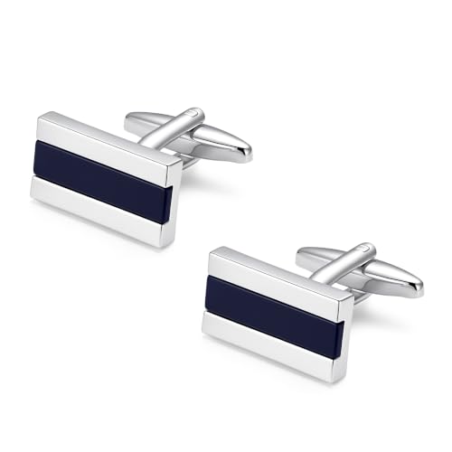 Image of Cufflinks for Men Classic Wedding Business Shirt Cuff Links Set Gifts with Box