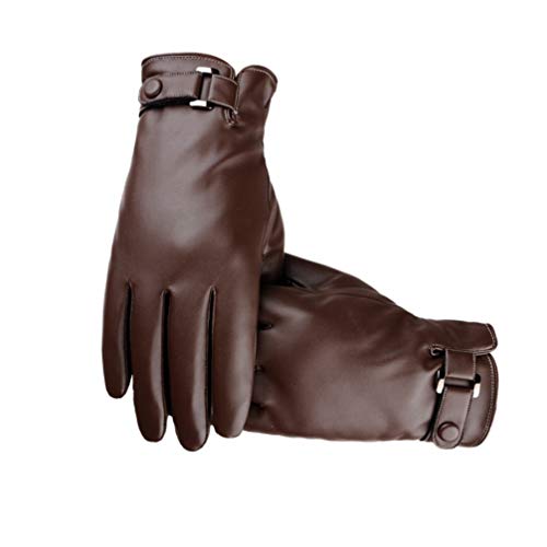 Luvas de inverno com fivela e abertura de tela sensível ao toque da LIOOBO, luvas de poliuretano par