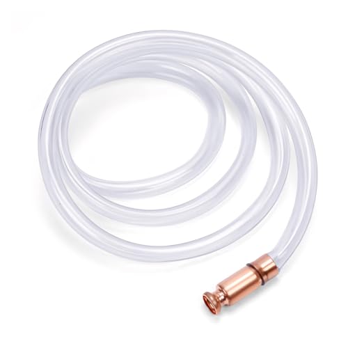 UHANBUT Gas Siphon Hose Pump 6FT Shaker Self Priming Fuel Transfer Pump with 1/2 Copper Valve Multi-Purpose Manual Hand Pumps for Oil Gasoline Diesel Water Liquid (1.8M/6FT)