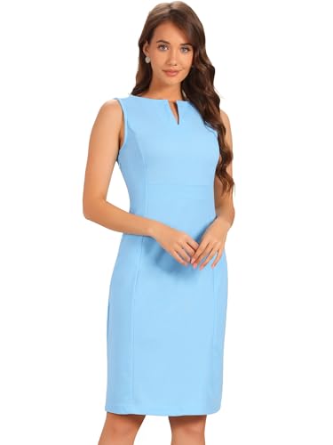 Image of Allegra K Women's Work Sheath Dress Sleeveless Business Office Pencil Dresss