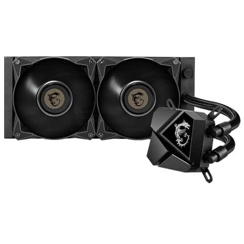 MSI MAG CORELIQUID P240 AIO CPU-Wasserkühlung, Klavierlackoptik-Schwarz, integrierte Lüfterpumpe, Split-Flow-Wasserkühlung… – Ansicht 4