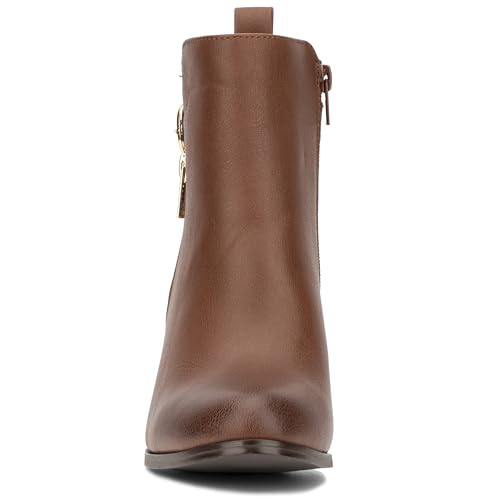 NY & C Womens Angie Bootie Booties, Round Boots, Fabric Lining, Block Heel Thermoplastic Rubber Outsole4