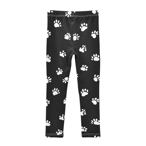 White Dog Paw Girls Leggings Ultra Soft Compression Yoga Gym Pants for Kids 4-10T2