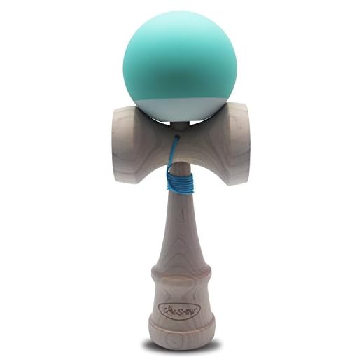 CANSHOW Kendama Maple Wood Toy - Pro Model Rubber Paint Ball with Extra String - Strengthens Hand and Eye Coordination