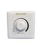 Noiseless Deep Smooth Dimming LED Knob Control Dimmer 0-10V 1-10V LED Light Wall Dimmer Switch On and Off Load 2000W Max.