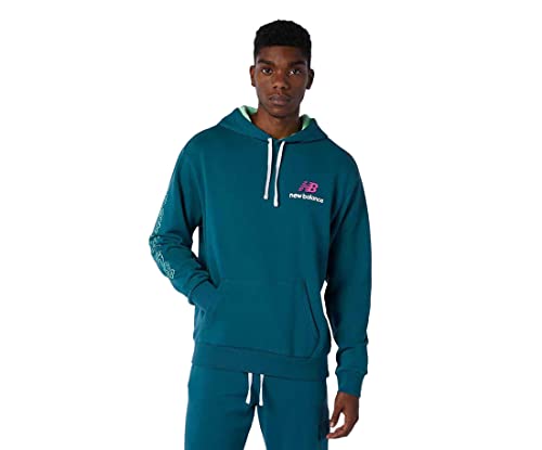 New Balance Clash Hoodie Mens Active Hoodies Size M, Color: Teal