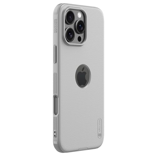Nillkin Case for Apple iPhone 16 Pro (6.3″ Inch) Super Frosted Shield Pro Hard Back Soft Border (PC + TPU) Shock Absorb Cover Raised Bezel Camera Protect PC with Logo Cut Grey Color