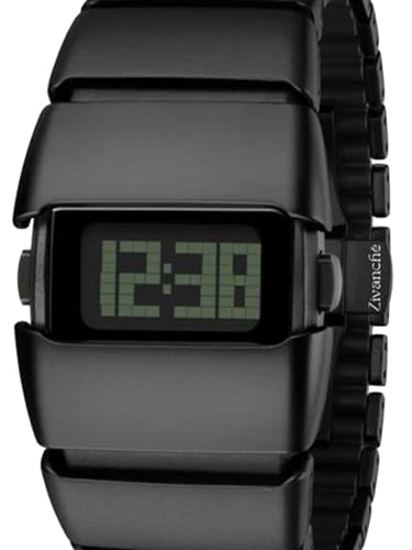 Image of DREALEX Futuristic Matte Black Integrated Digital Watch for Men