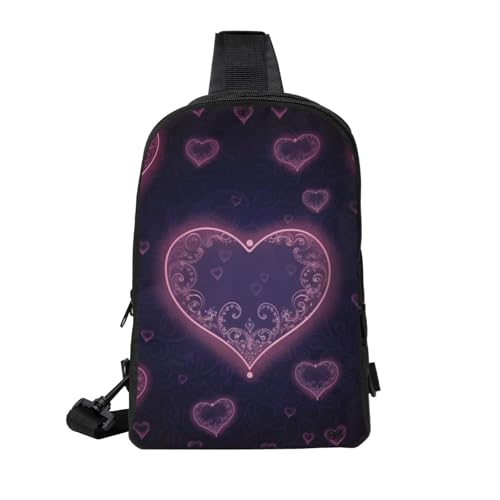 Heart2 Printed Chest Bag Dual Pocket Diagonally Chest Messenger Bag2