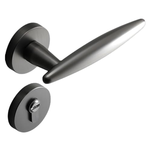 Serrure de porte de chambre silencieuse grise et noire modèle split moderne - 2