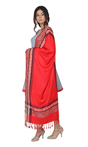 Image of KRITI Paisley Design Woollen Beige Color Shawl For Women