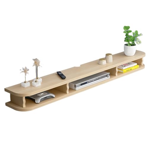 KCNN テレビキャビネット、ウォールシェルフ、収納ラック、引き出し、壁掛け棚、DVD プレーヤー、TV ボックス、リモコン収納ラック、ファッション (ナチュラル,140cm)