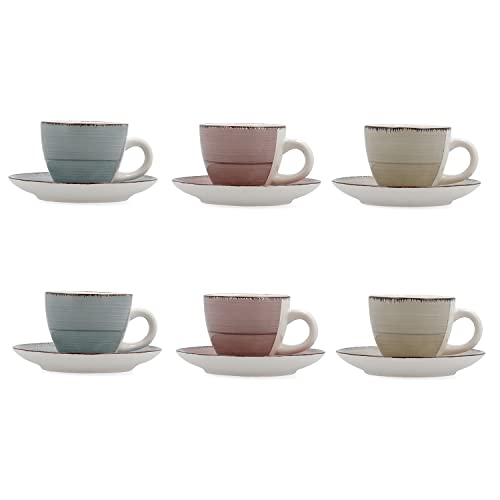 Quid Vita Morning Set De 6 Tazas Con Platillo 9cl Multicolor