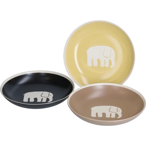 Finlayson FIN140-139 Elephanty Pattern, Pasta Plate, Curry Plate, Plate, Trio, 3 Pieces, Gift, Tableware Set, Approx. Diameter 8.3 x Depth 1.6 inches (21 cm) x Depth 1.6 inches (4 cm), Miscellaneous