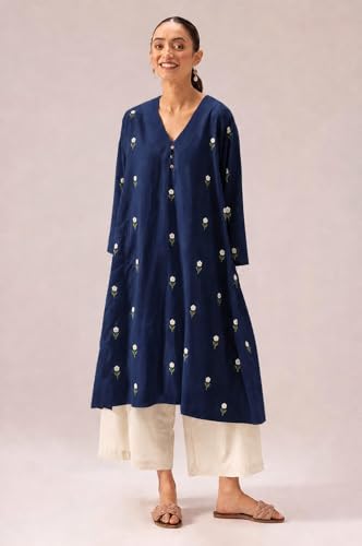 Image of ANNI DESIGNER Viscose Blend Kurta for Women | Kurti Set Woman | Kurta with Palazzo | A Line Printed Co Ord Outfit | Cord Ethnic Suit | Indian Office Party Traditional Clothing Fashion Premium Look