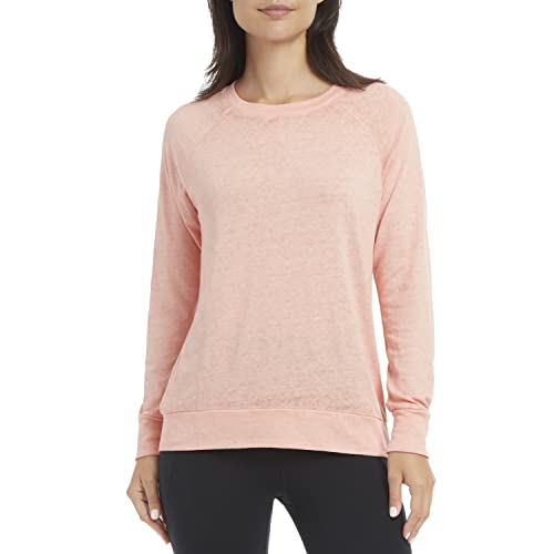Image of Danskin Women's Long Sleeve Mineral Wash Pullover Top