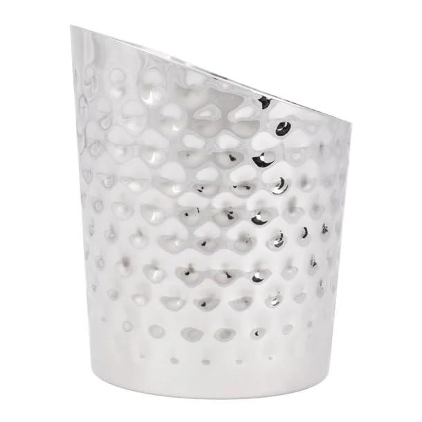 Olympia Hammered Chip Cup 480ml - Reusable Food Cup for Restaurants Pubs, Catering FU280, Silver, 112x95mm - Image 2