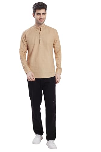 Image of DIVISIVE Men's Slim Fit Full Sleeves Cotton Short Kurta