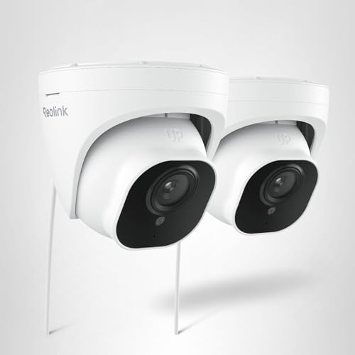 REOLINK 5MP PoE Security Camera, Surveillance Outdoor Indoor for home, Person/Vehicle/Pet Detection, Time-Lapse, Work with Smart Home, 100ft IR Night Vision, Support 512GB SD Card, RLC-520A(Pack of 2)