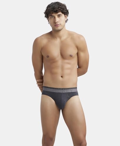 Image of Jockey US59 Men's Super Combed Cotton Elastane Stretch Solid Brief with Ultrasoft Waistband