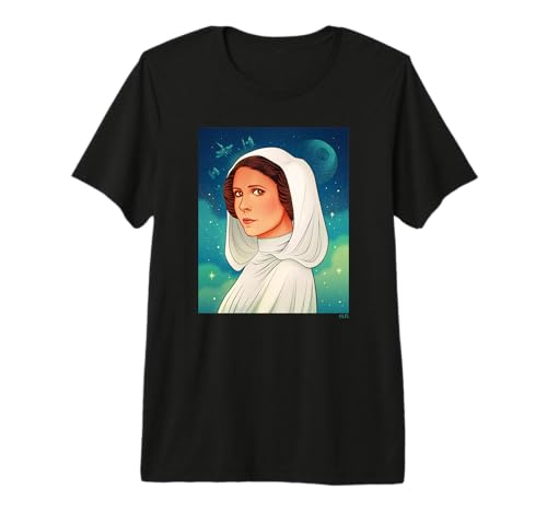 T-shirt Princess Leia Star Wars en coton haut de gamme coupe premium