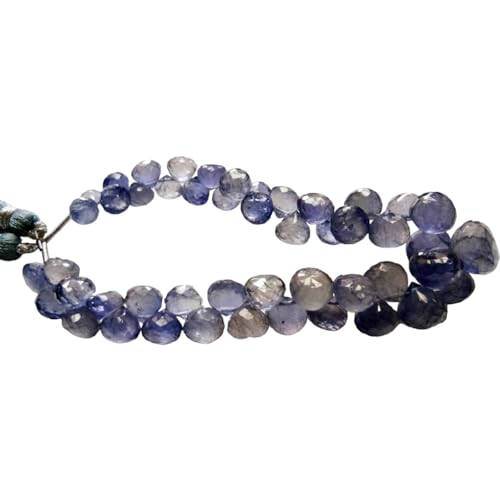 Briolettes d'oignon Iolite haut de gamme taillées main pour joaillerie fine, rang de 3,5" KS5052