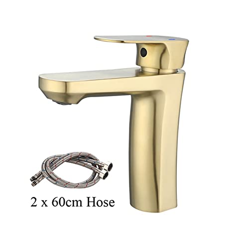 Grifo mezclador de agua fría y caliente lavabo moderno acero inoxidable 3