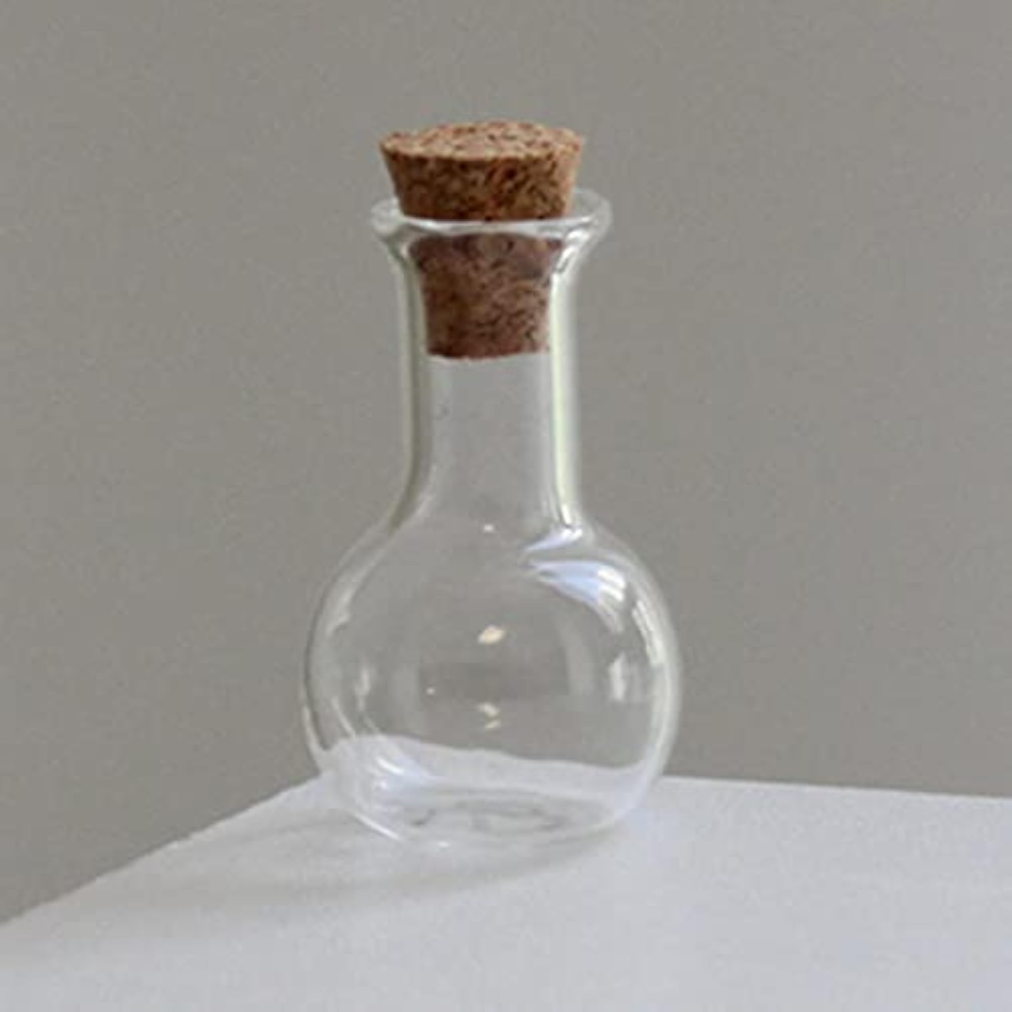 6X Mini Glass Bottles with Cork Stopper