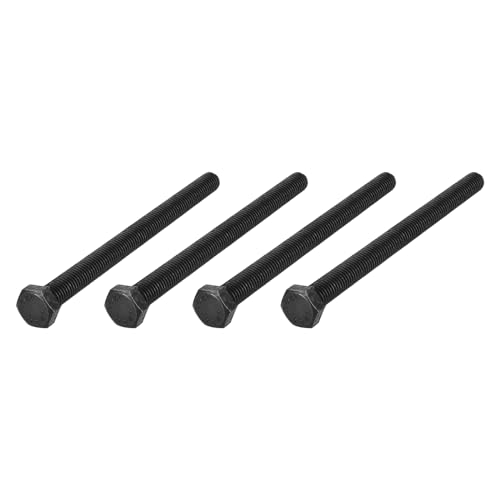 Image of METALLIXITY Hex Bolts (M12-1.75x150mm) 4Pcs, Carbon Steel Fully Threaded Black Oxide, Coarse Thread UNC Hex Head Screw Bolt - for Furniture Repair