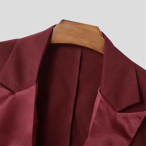 Men's Patchwork Suit Coat Slim Fit Lightweight Design for Club, Street, or Event Performance Use4