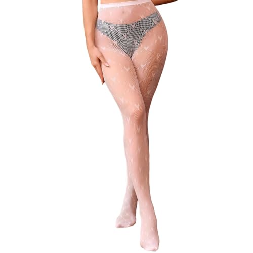 Image of Lace Tights Black White Patterned Tights for Women Fishnet Stockings for Women Halloween Costumes Parties
