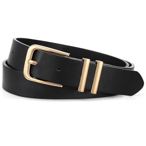 Image of WHIPPY Women Casual Leather Belt for Jeans Pants, Fashion Ladies Waist Dress Belt