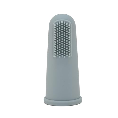 Cepillo de Dientes de Dedo para Bebés, Cepillo dental de dedo, Cepillo de silicona para bebé, Ayuda a Calmar y Estimular las Encías, Apto para 0-2 Años, Unisex, Silicona, Azul