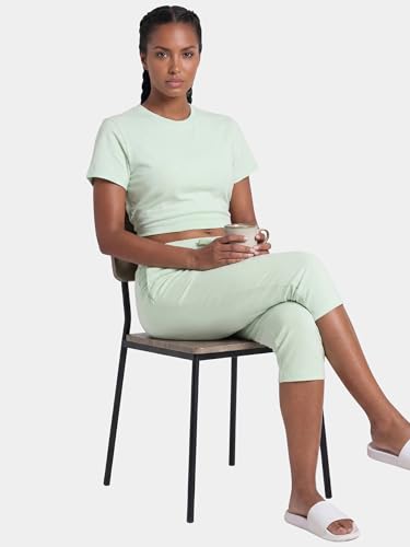 Image of Enamor Essentials E018 Stretch Cotton Lounge Capri for Women