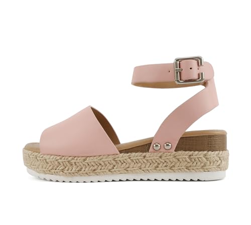 Image of Soda Little Kids /Children /Girls Topic-IIS Espadrille Flatform Wedge Open Toe Sandals
